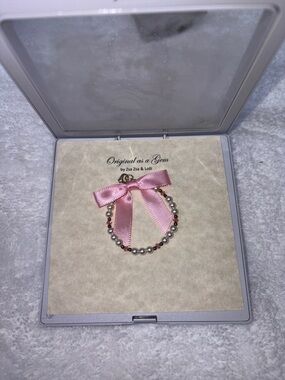 Original as a Gem Pink Pearl & Bead Bracelet with Bow